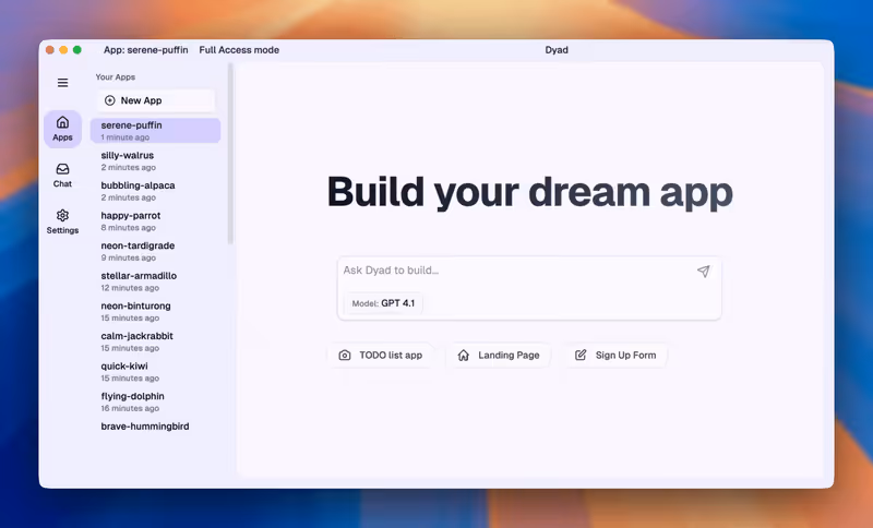 Dyad screenshot
