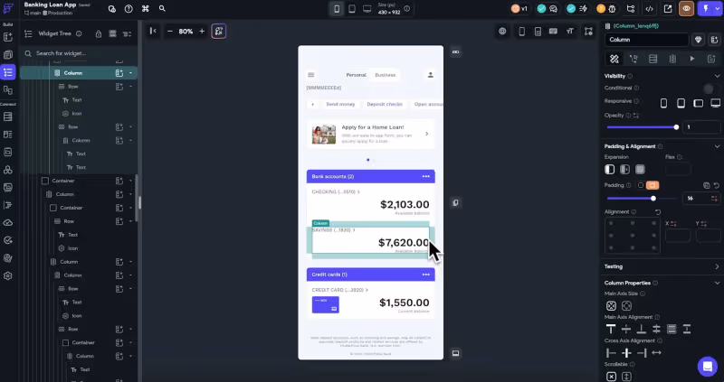 FlutterFlow tangkapan layar