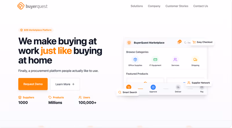 BuyerQuest B2B SaaS landing page built with Softgen